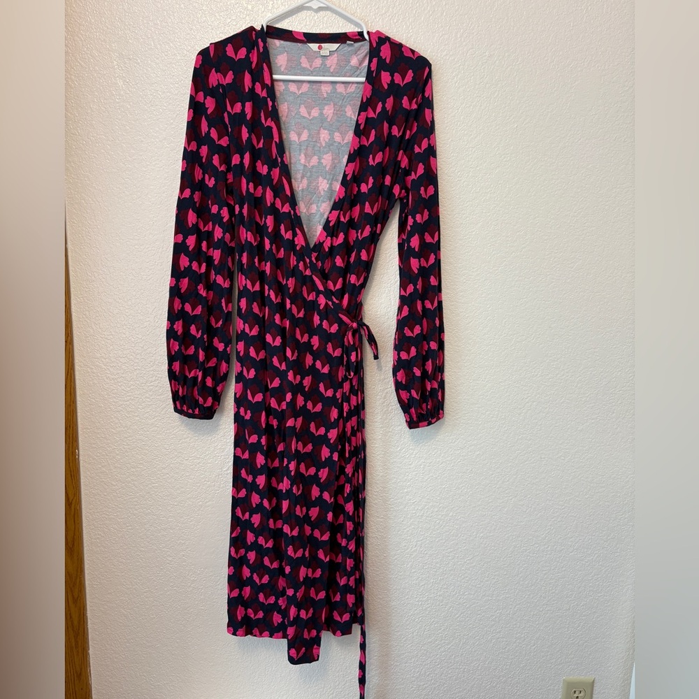 BODEN Elodie Jersey Wrap Midi Dress Large